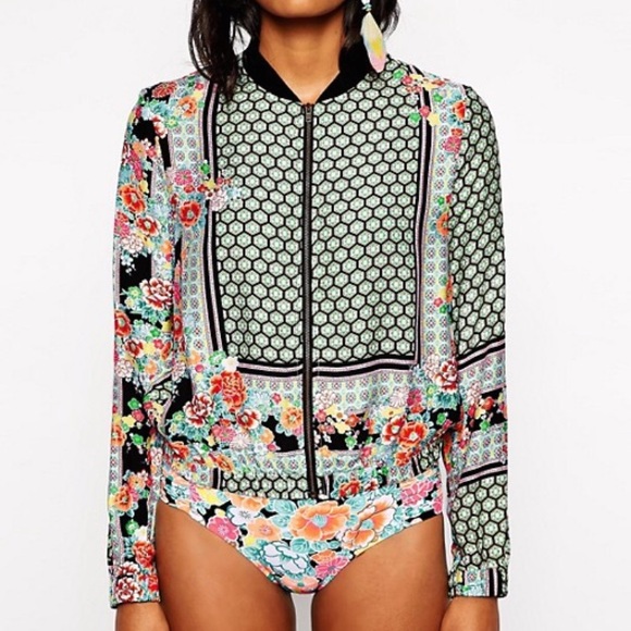 Seafolly Jackets & Blazers - Seafolly Kimono Rose Sake Beach Bomber